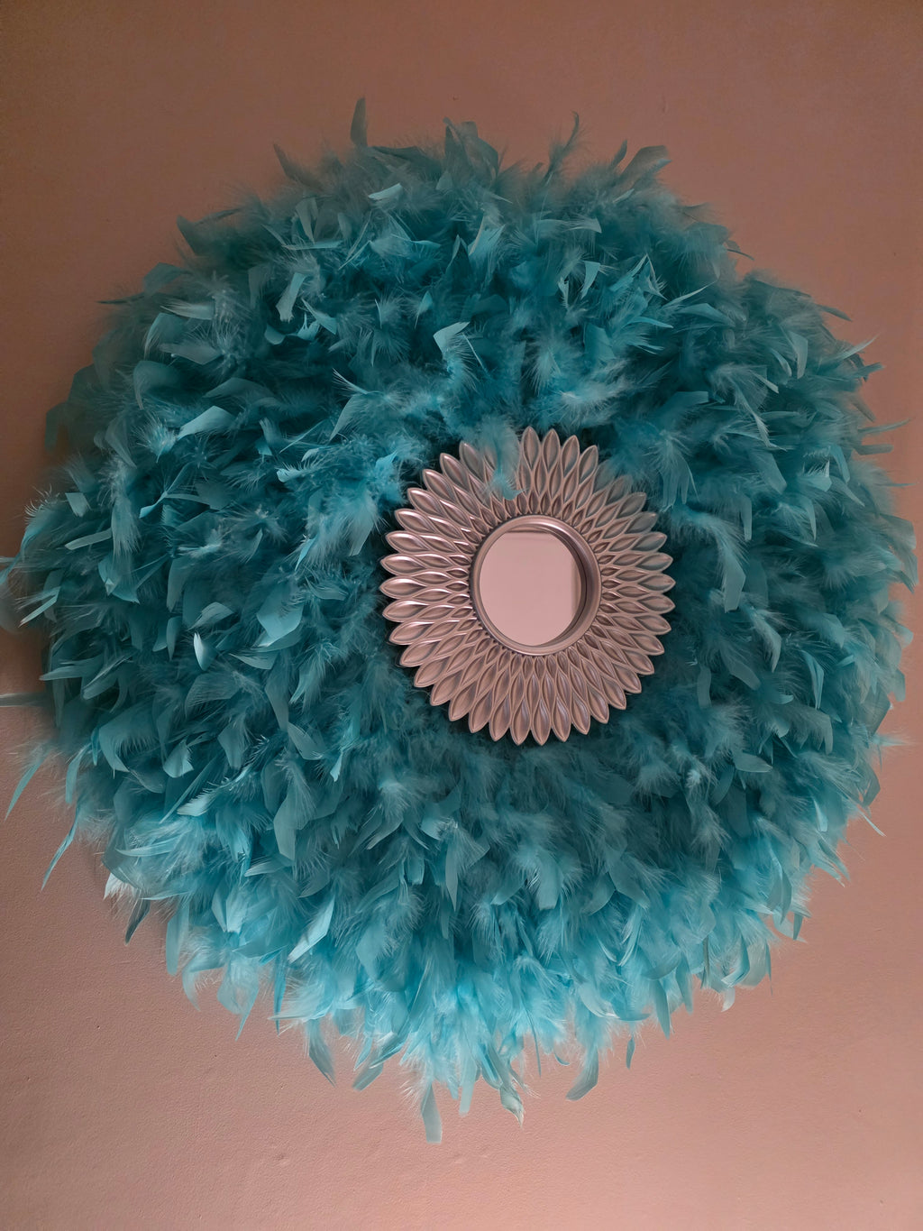 Bohemian Feathered Wall Mirror: Eclectic Colourful Accent