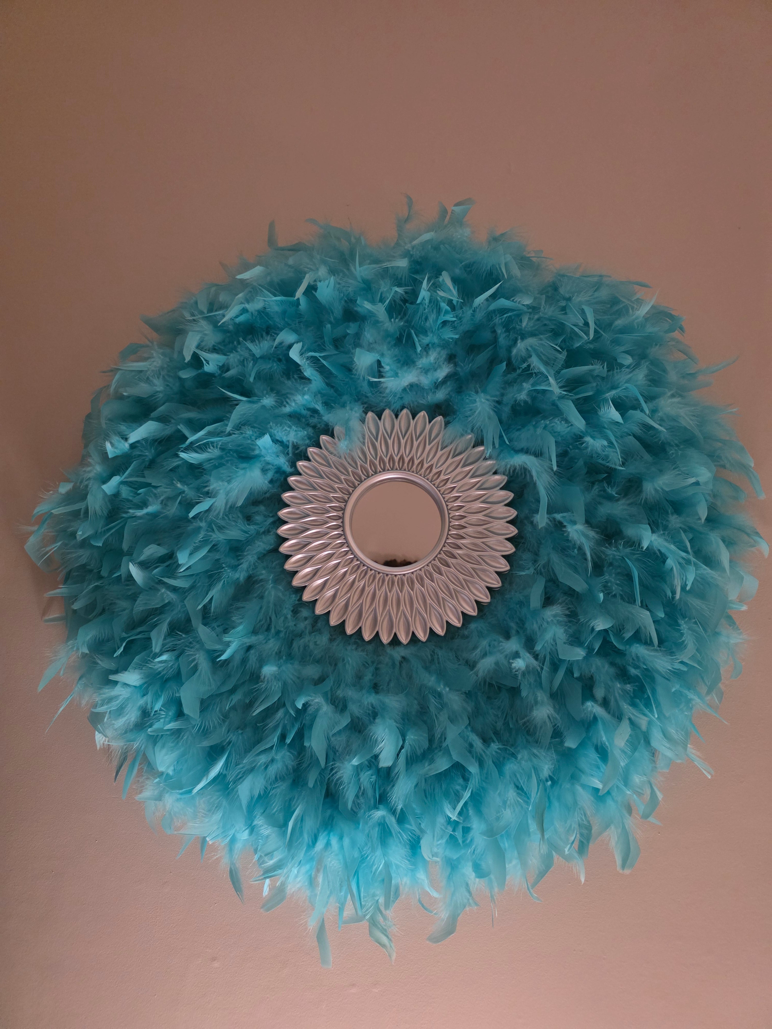 Bohemian Feathered Wall Mirror: Eclectic Colourful Accent