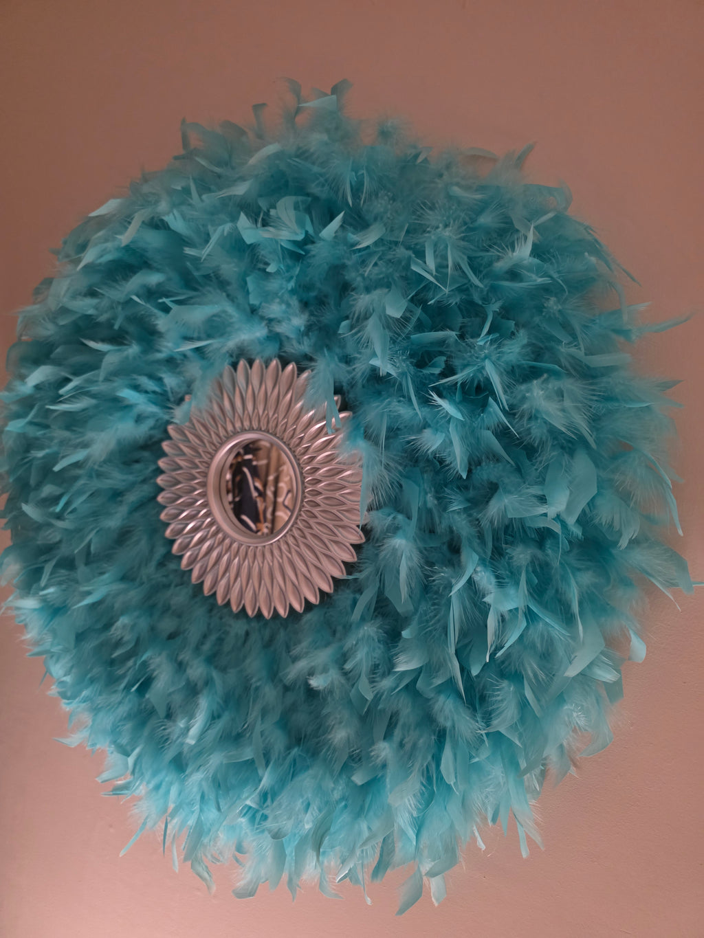 Bohemian Feathered Wall Mirror: Eclectic Colourful Accent