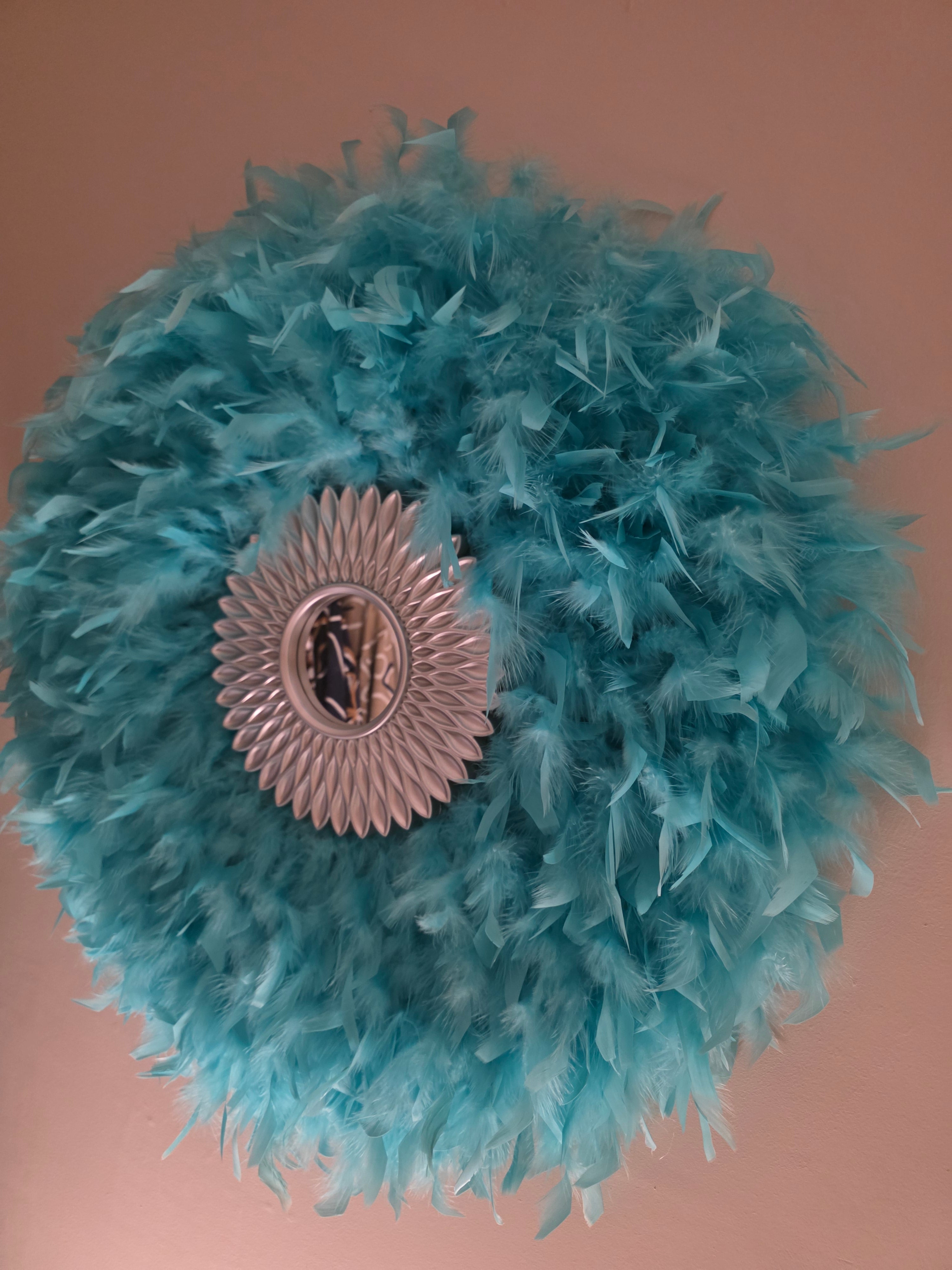 Bohemian Feathered Wall Mirror: Eclectic Colourful Accent