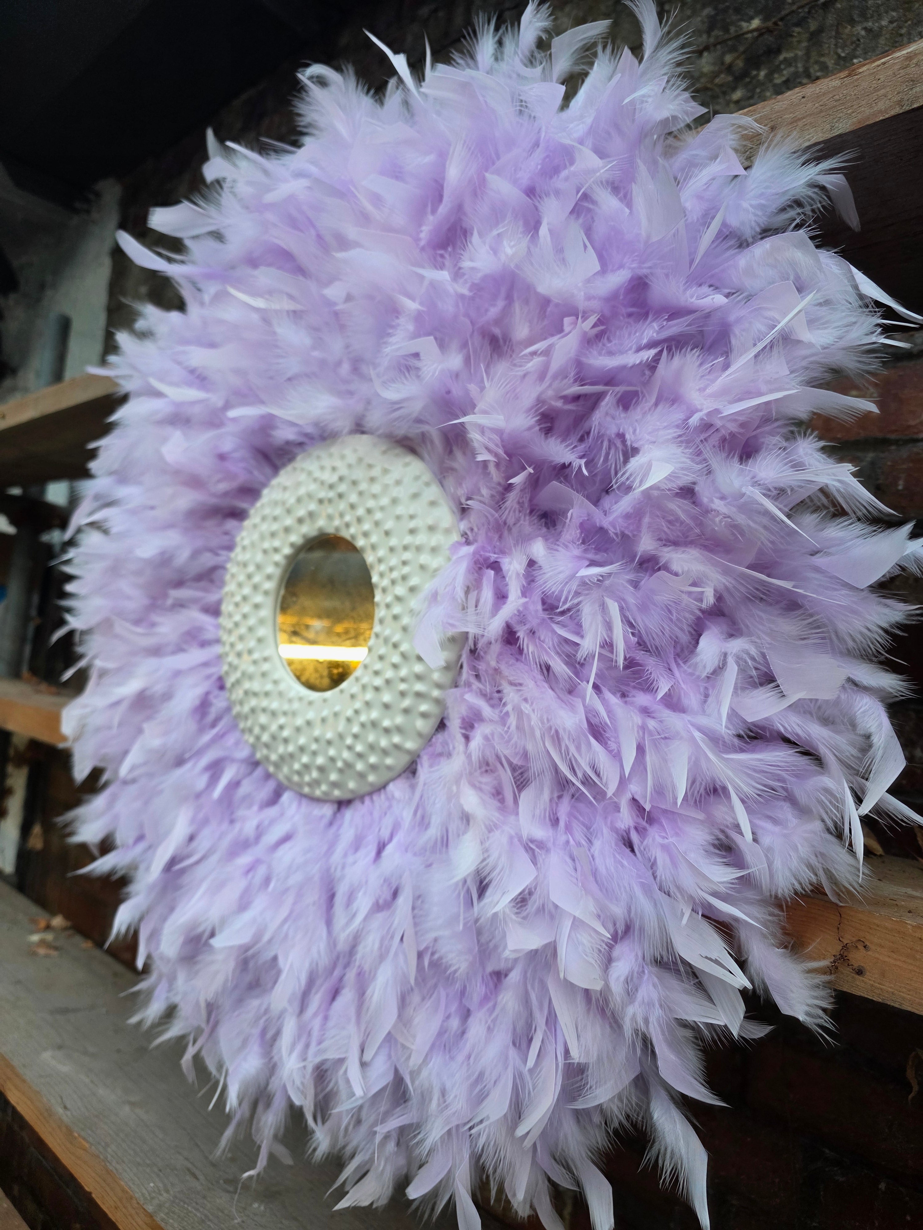 Handmade Feather Mirror: Boho Glam Wall Decor Design