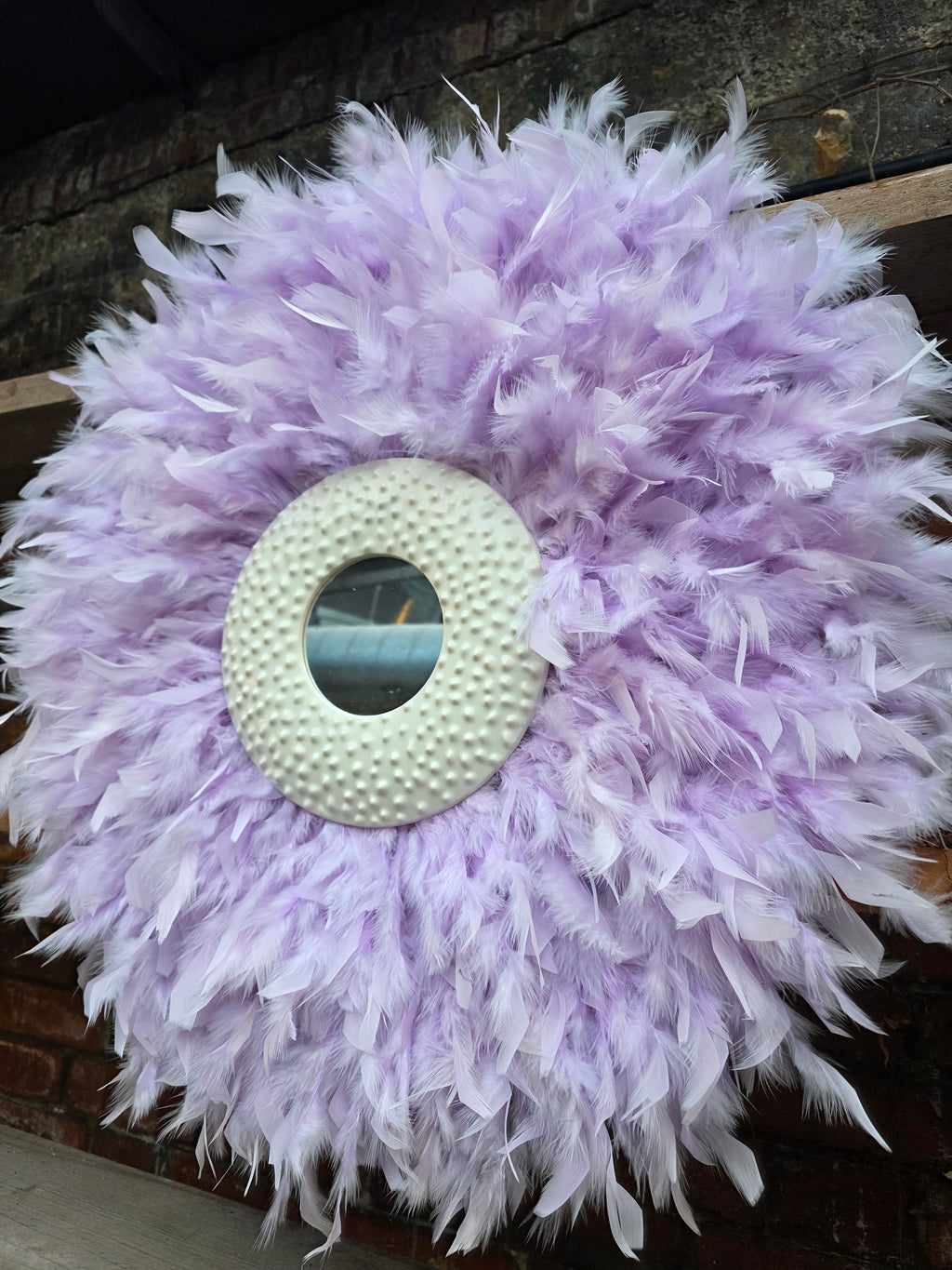 Handmade Feather Mirror: Boho Glam Wall Decor Design