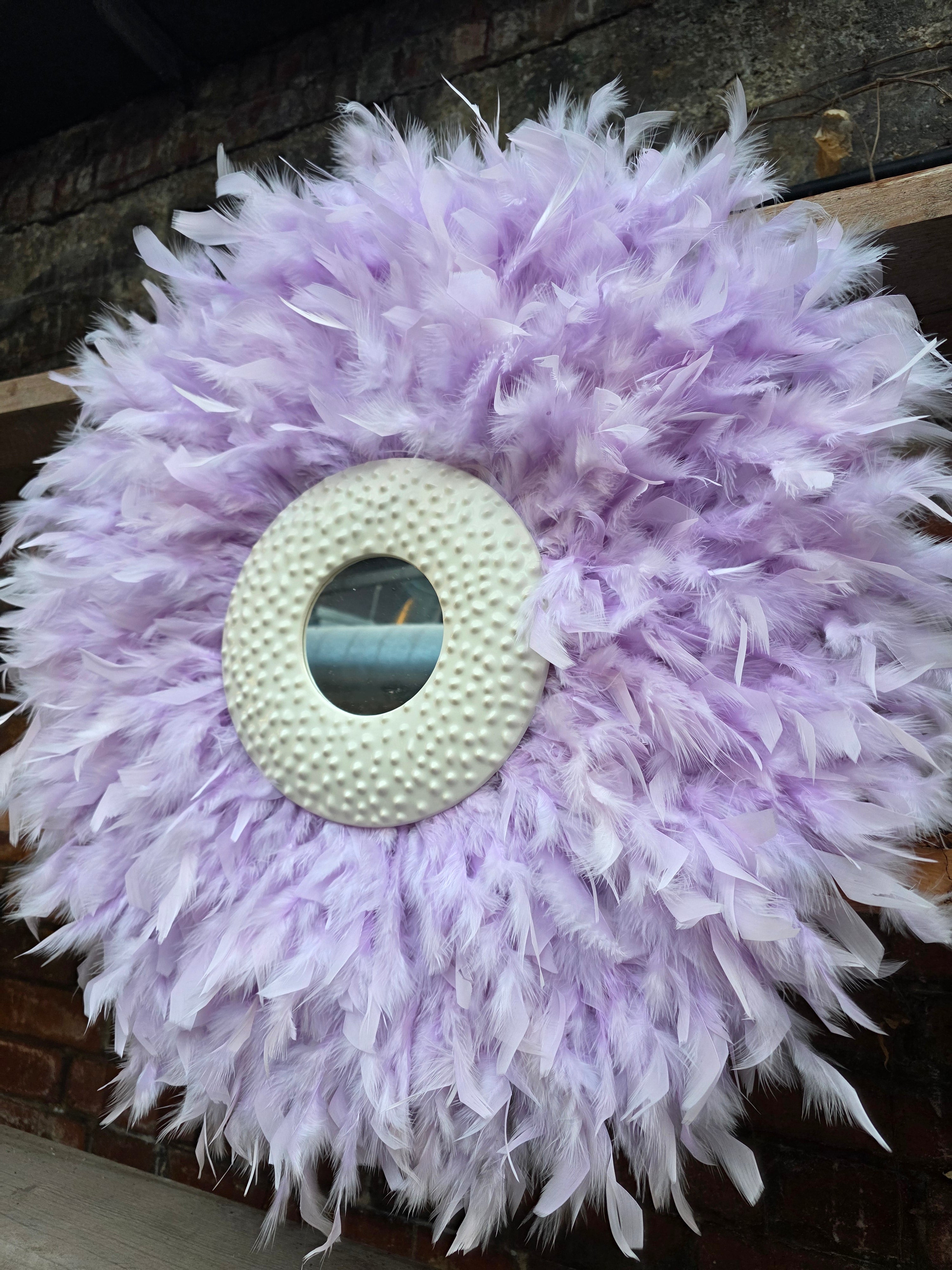 Handmade Feather Mirror: Boho Glam Wall Decor Design