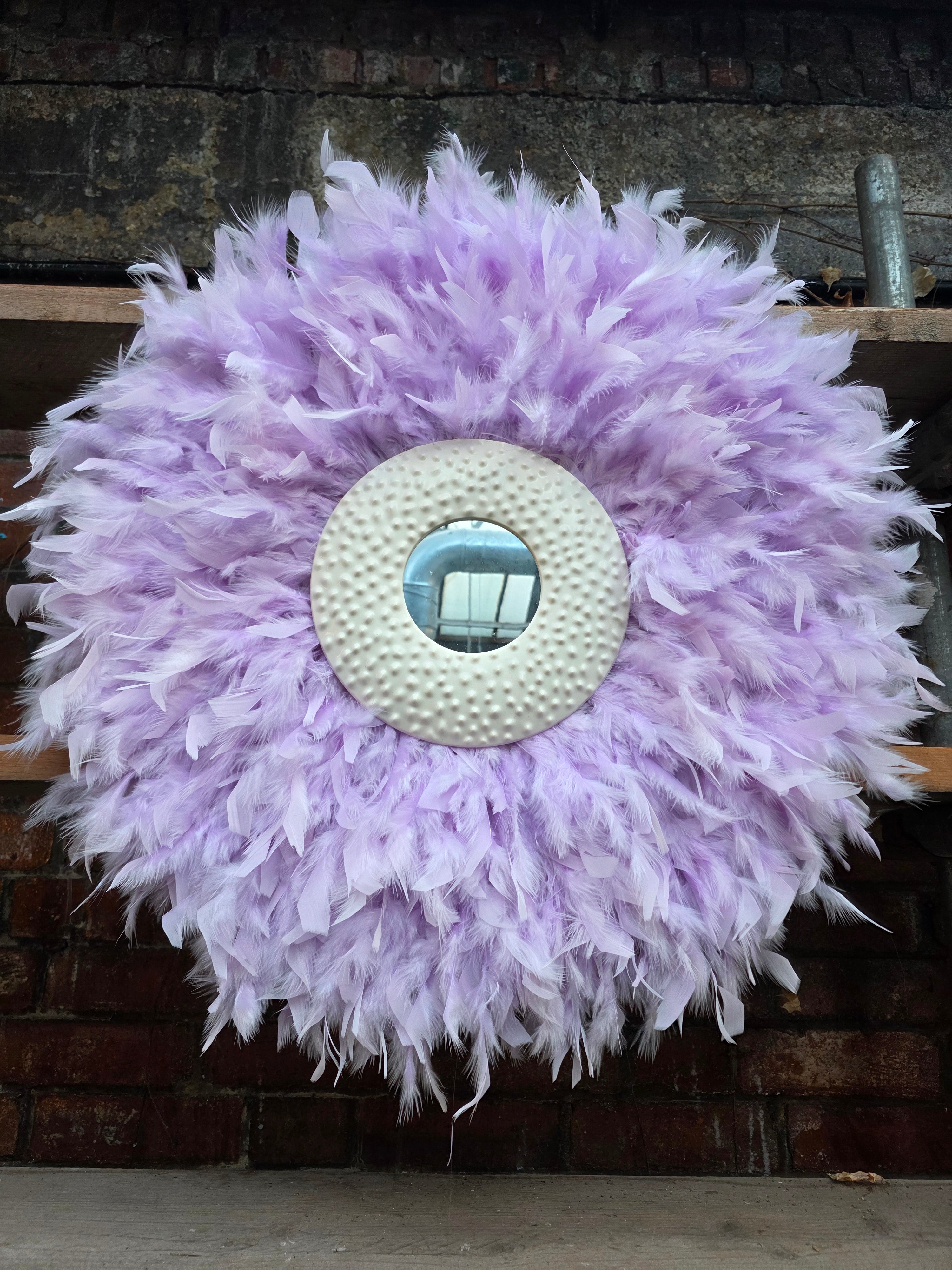 Handmade Feather Mirror: Boho Glam Wall Decor Design