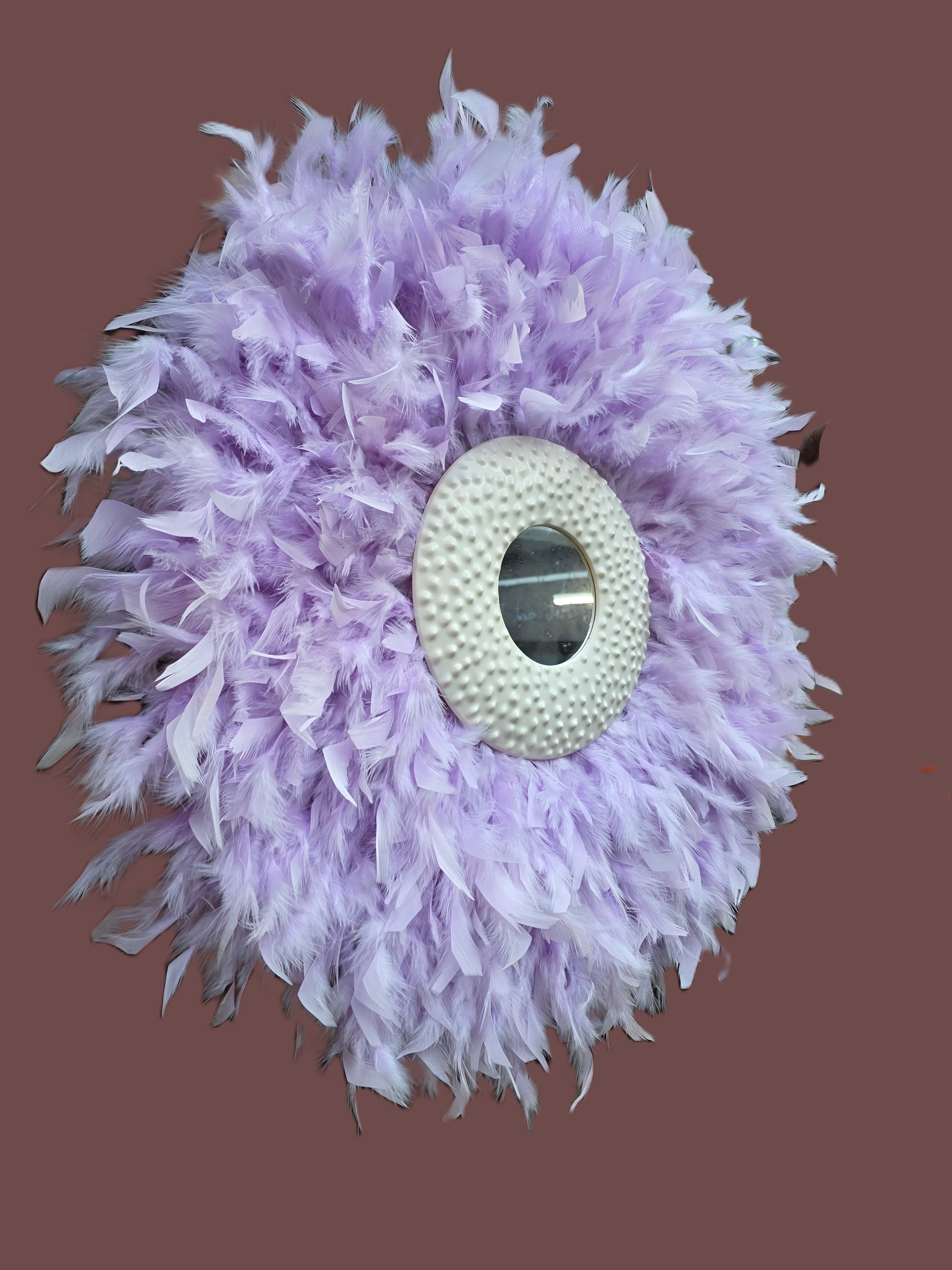 Handmade Feather Mirror: Boho Glam Wall Decor Design