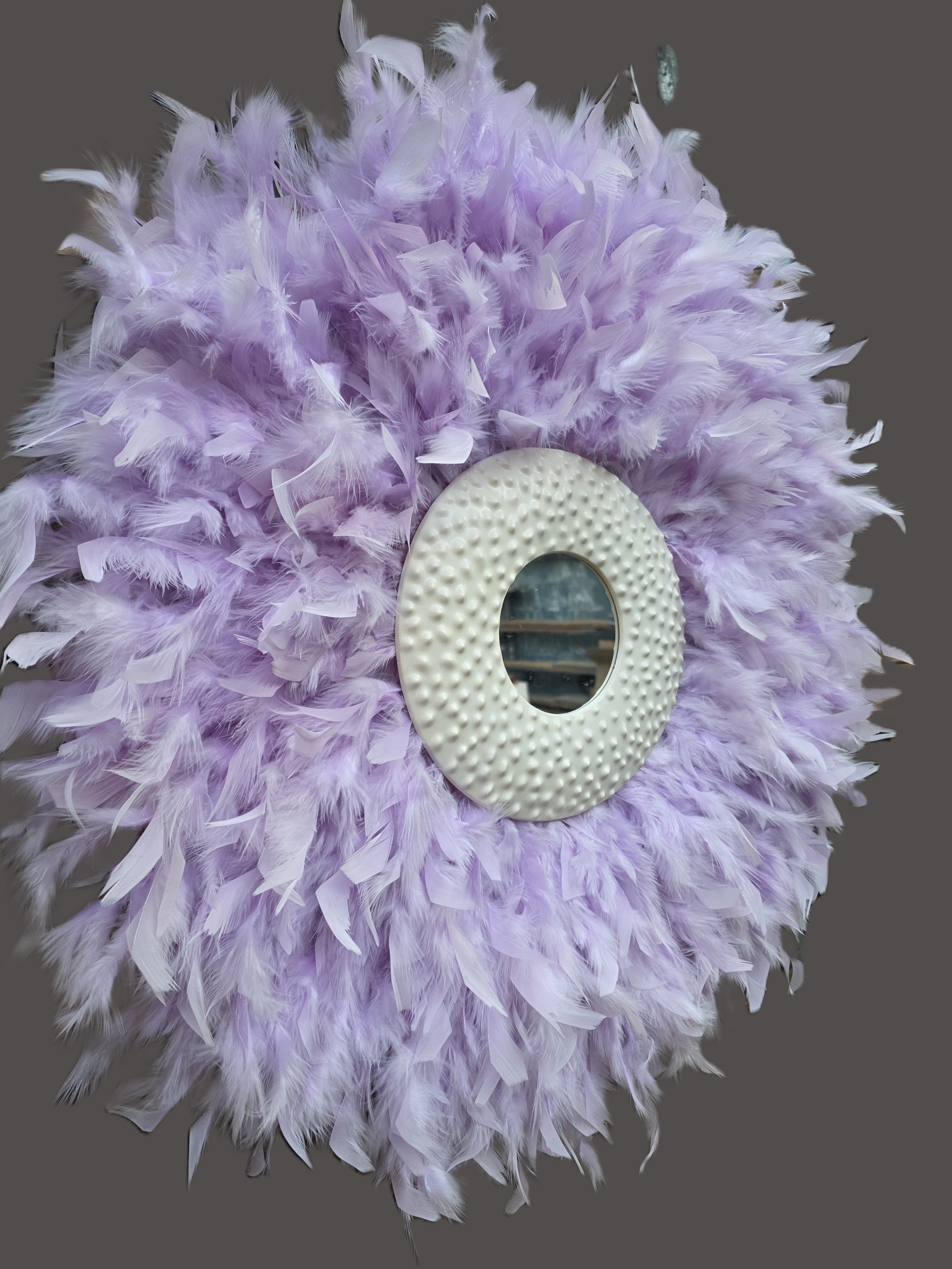 Handmade Feather Mirror: Boho Glam Wall Decor Design