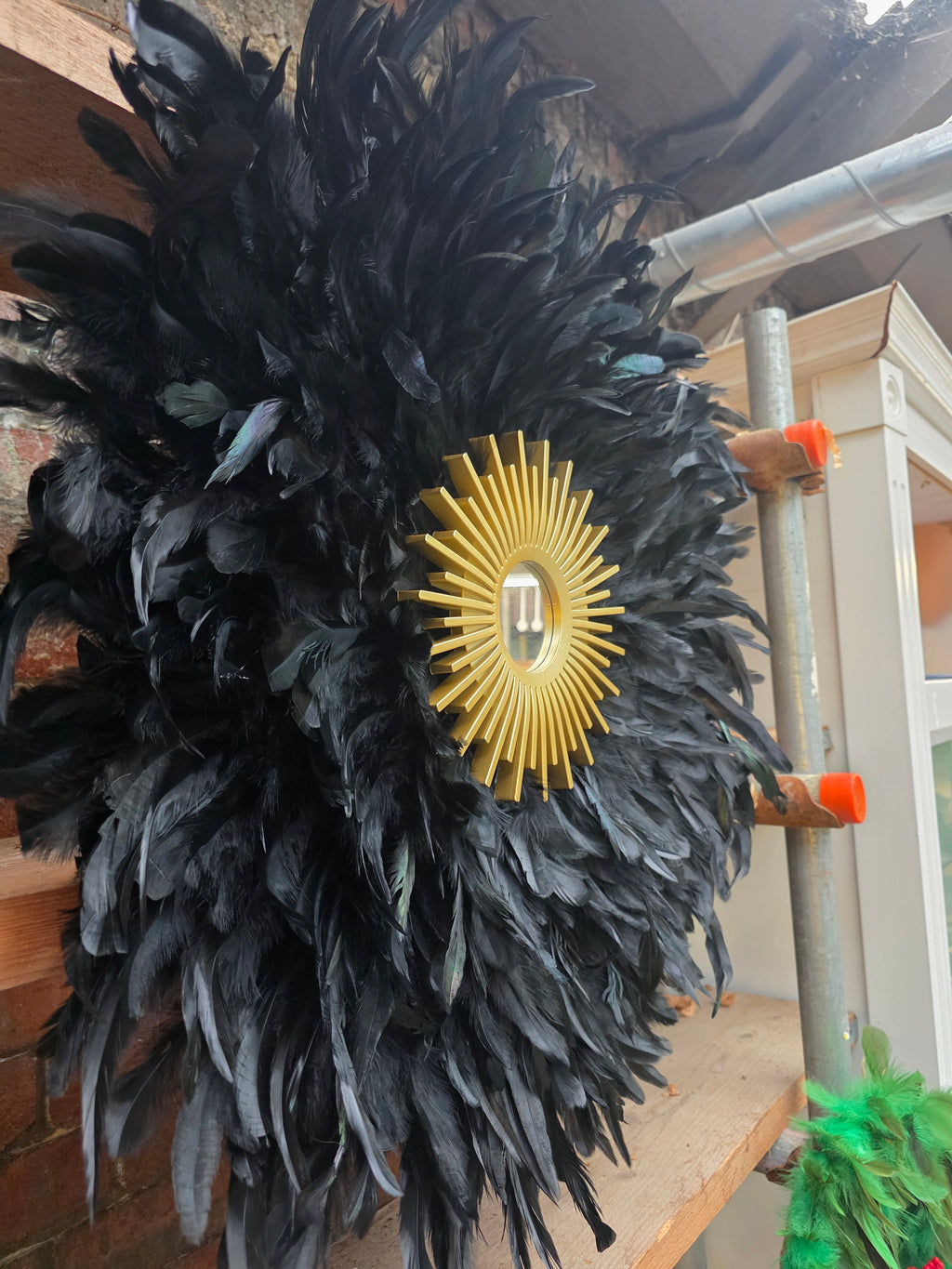 Handmade Feather Mirror: Boho Glam Wall Decor Design