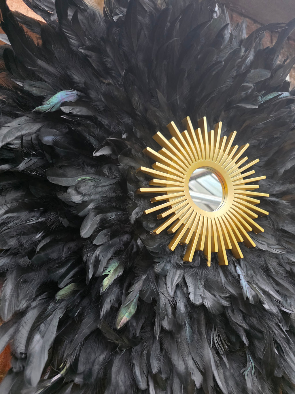 Handmade Feather Mirror: Boho Glam Wall Decor Design