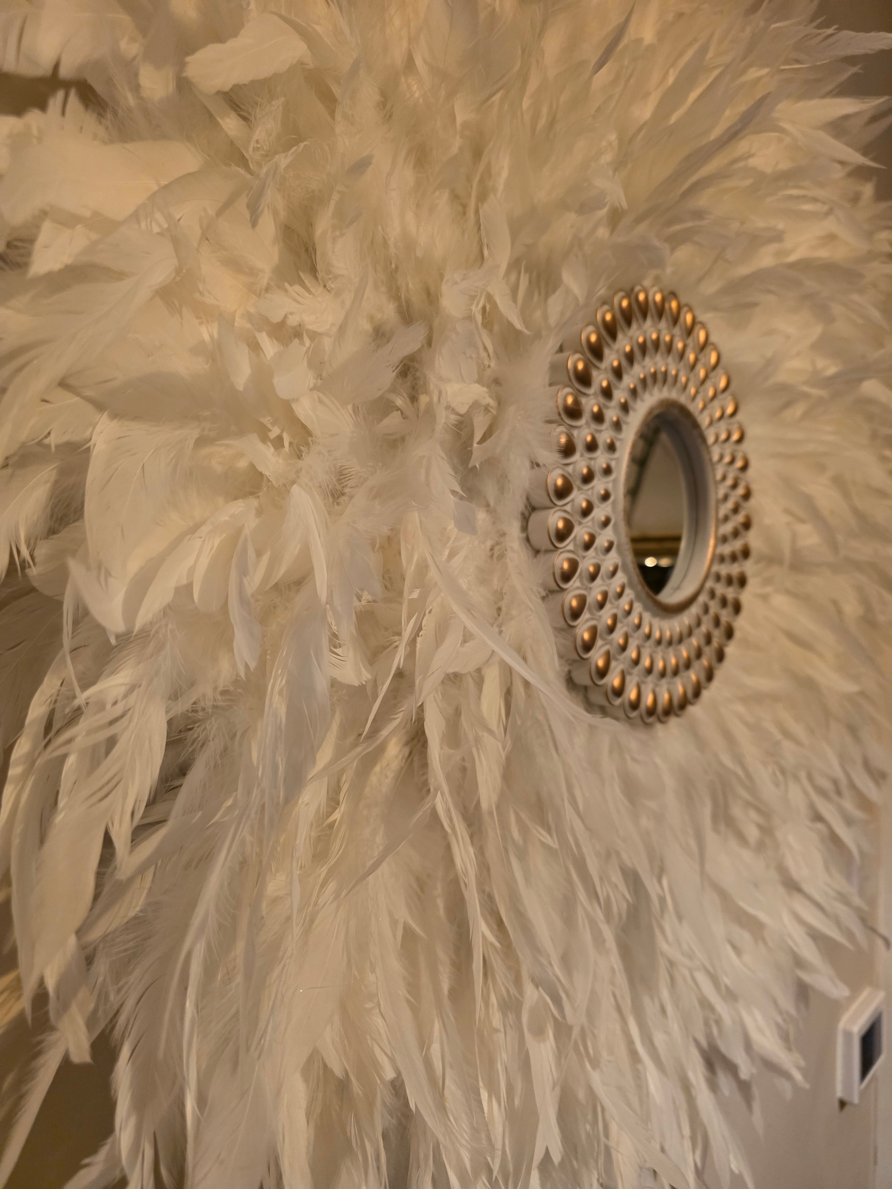 Boho JuJu handmade Feather Wall Mirror – Vibrant Eclectic Home Design