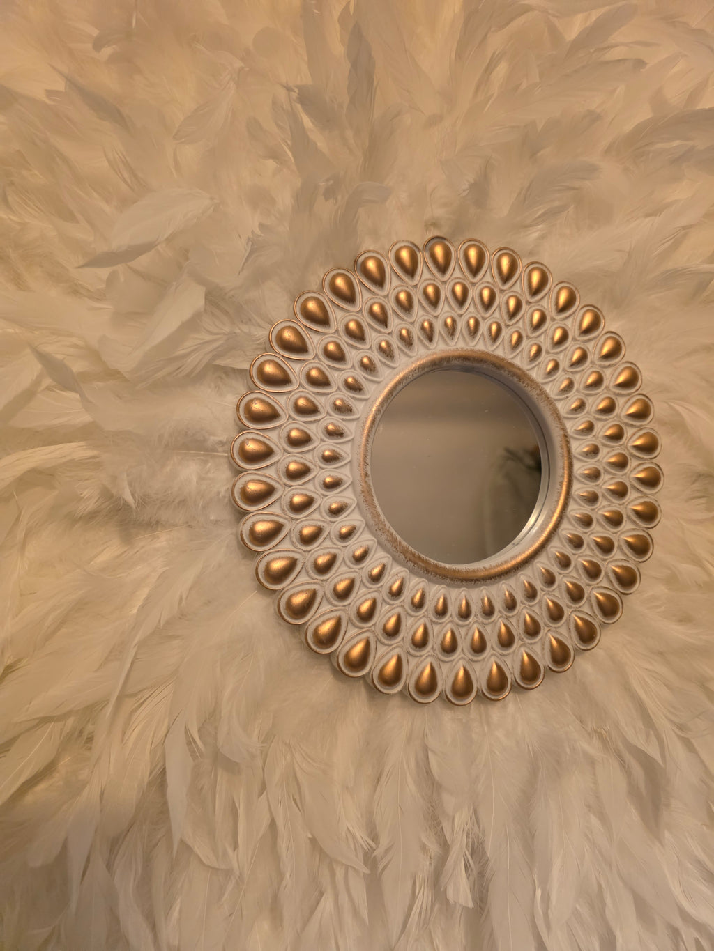 Boho JuJu handmade Feather Wall Mirror – Vibrant Eclectic Home Design