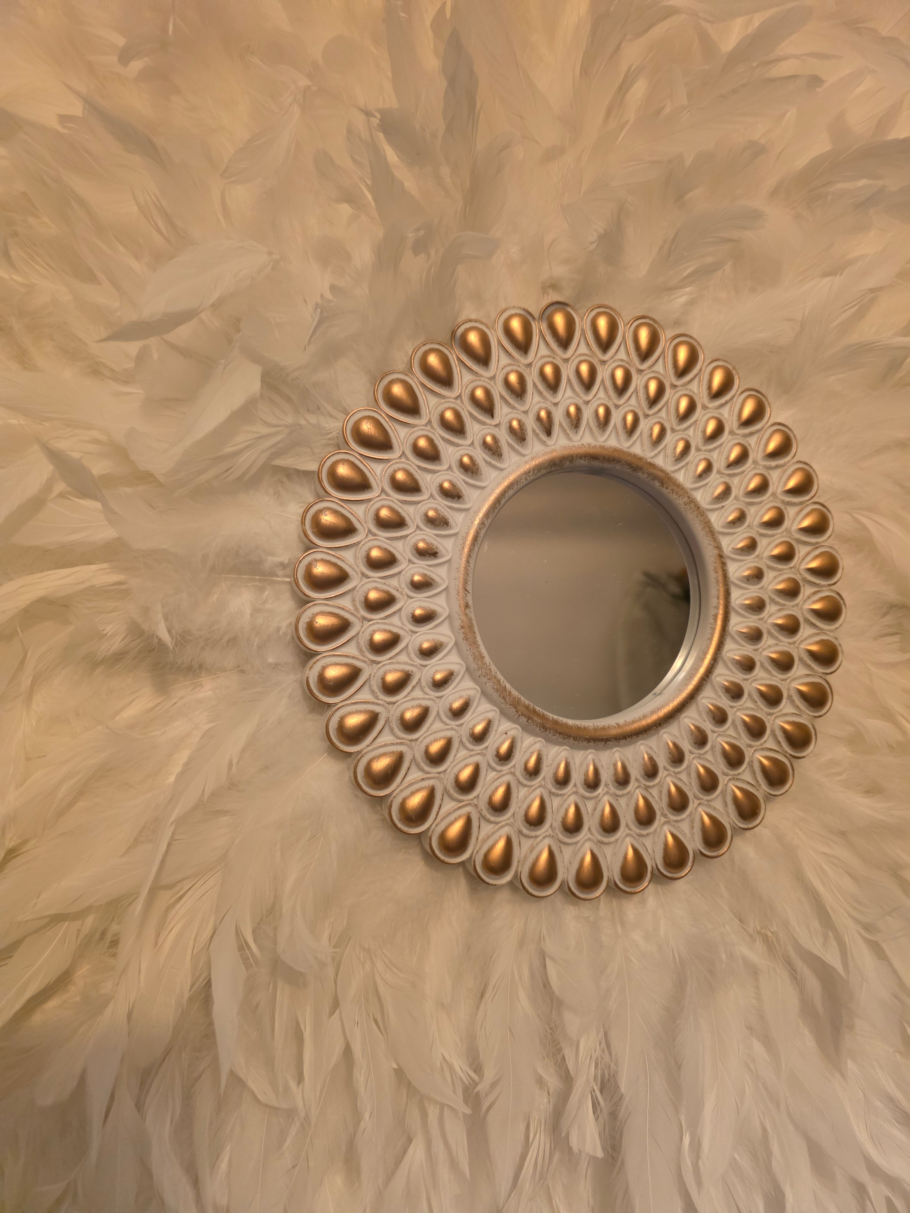 Boho JuJu handmade Feather Wall Mirror – Vibrant Eclectic Home Design