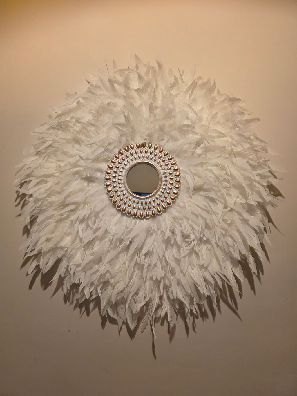 Boho JuJu handmade Feather Wall Mirror – Vibrant Eclectic Home Design