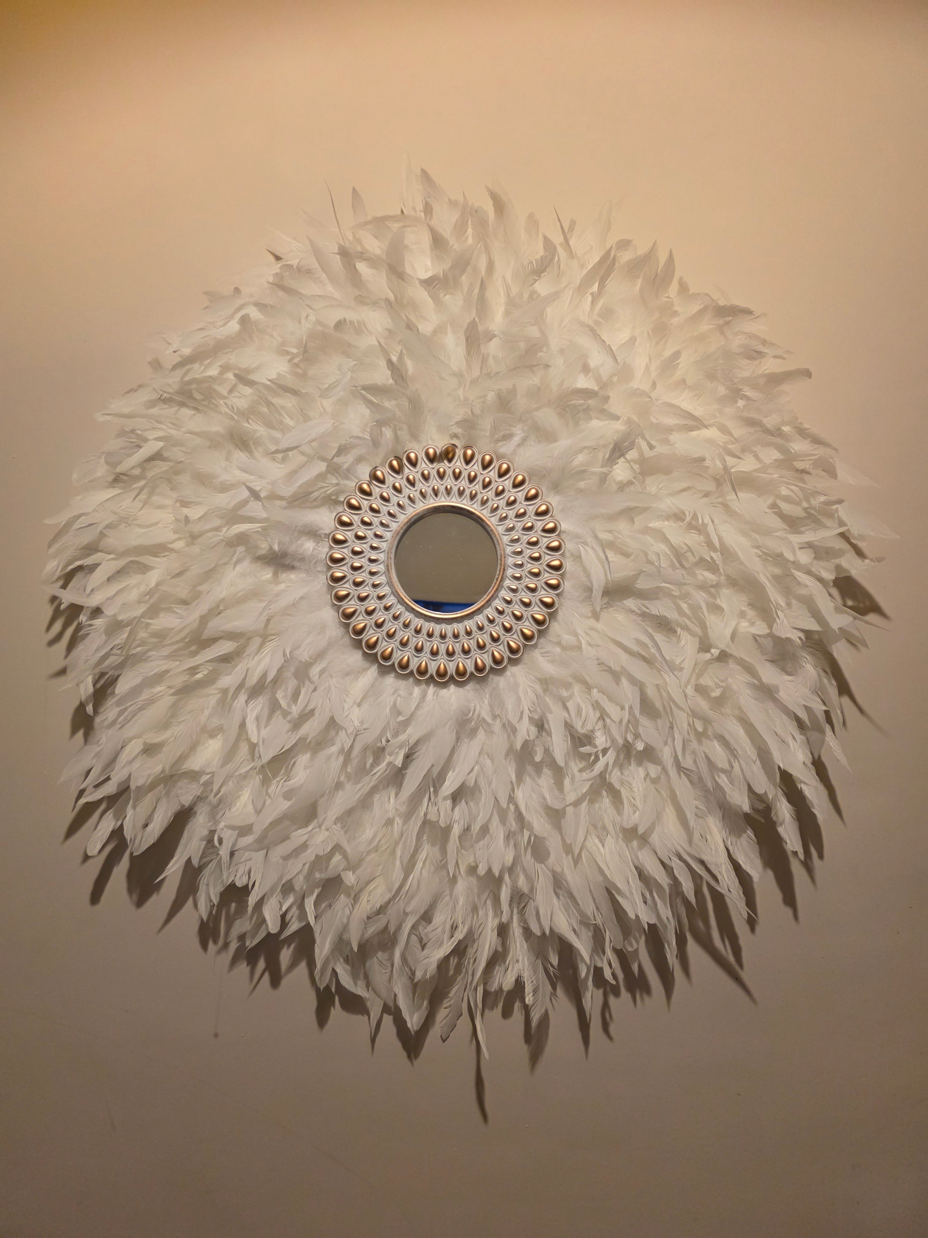 Boho JuJu handmade Feather Wall Mirror – Vibrant Eclectic Home Design