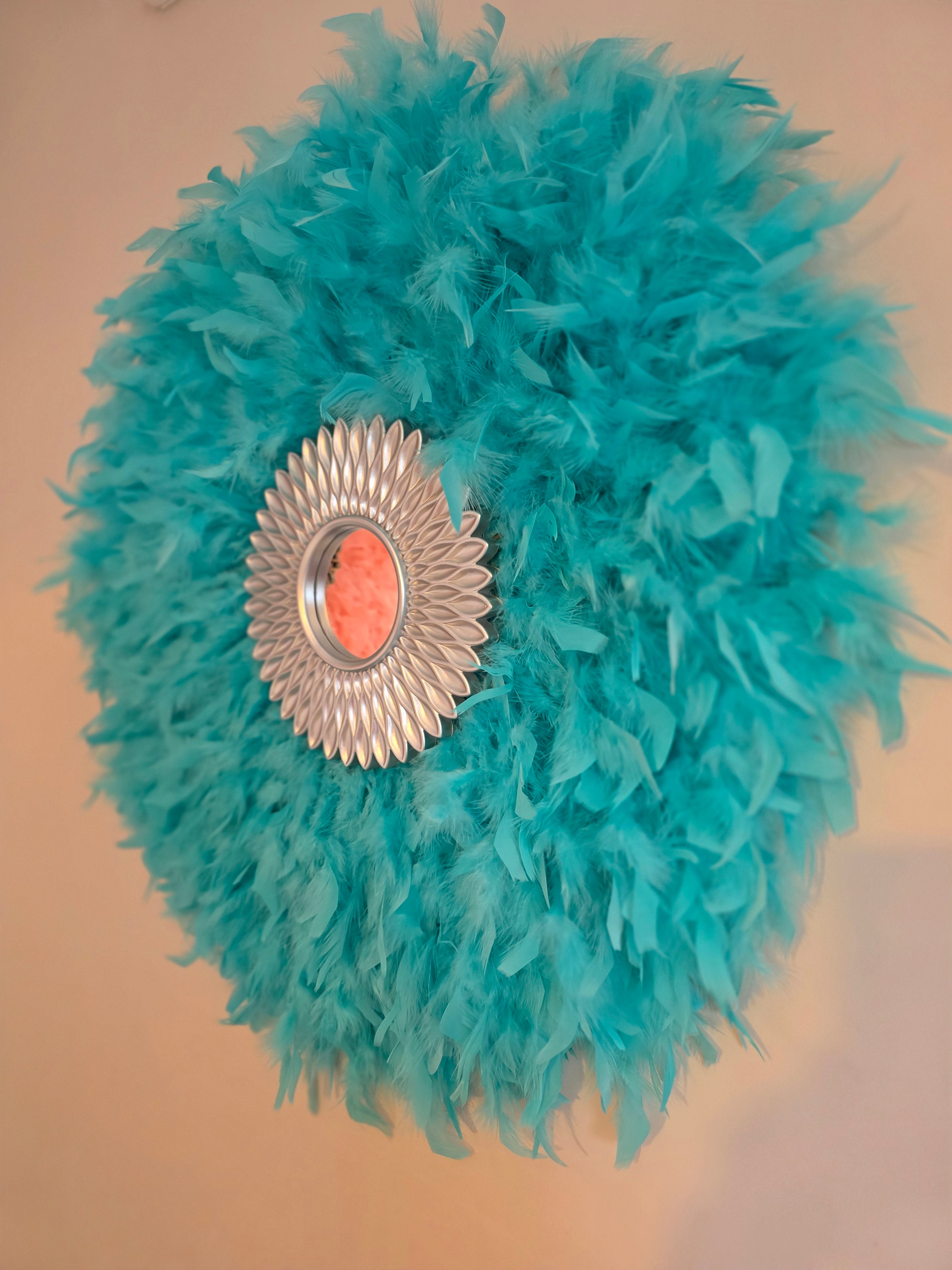 Bohemian Feathered Wall Mirror: Eclectic Colourful Accent