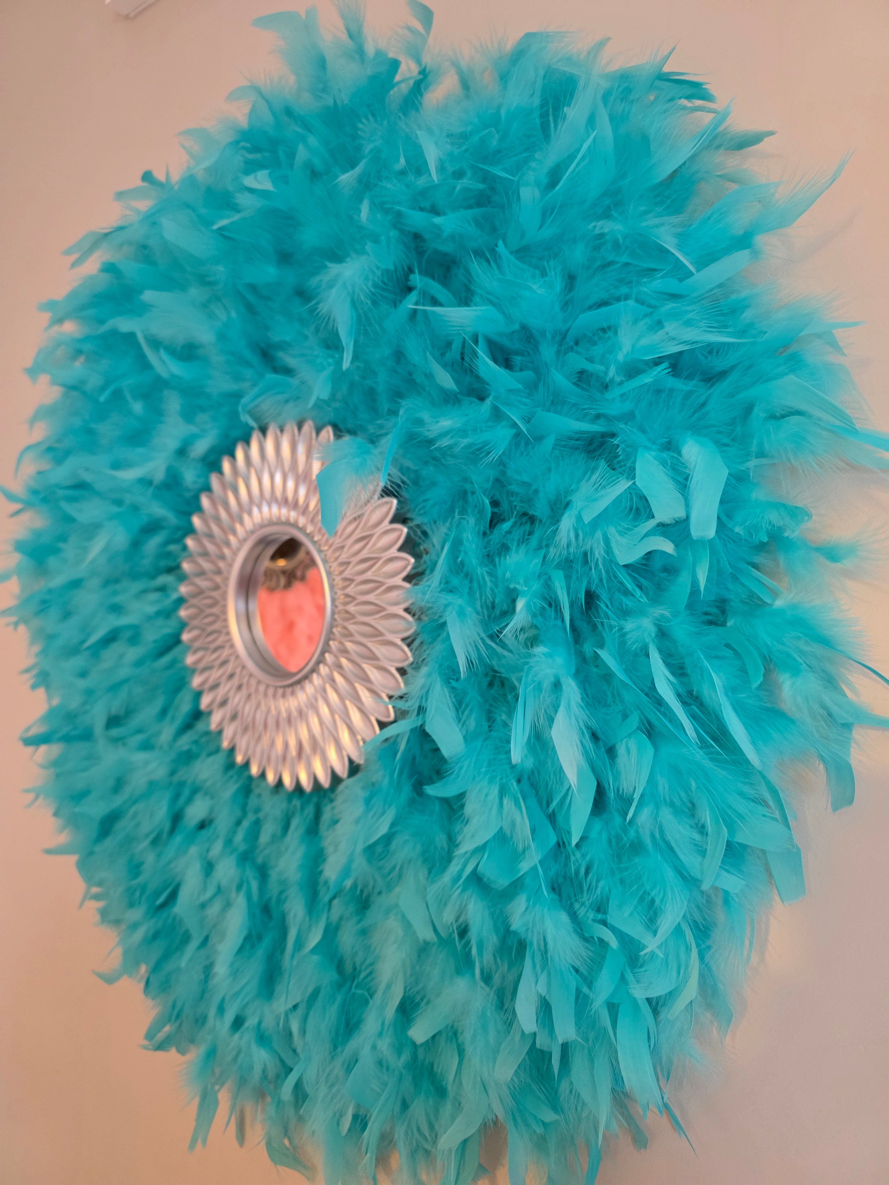 Bohemian Feathered Wall Mirror: Eclectic Colourful Accent