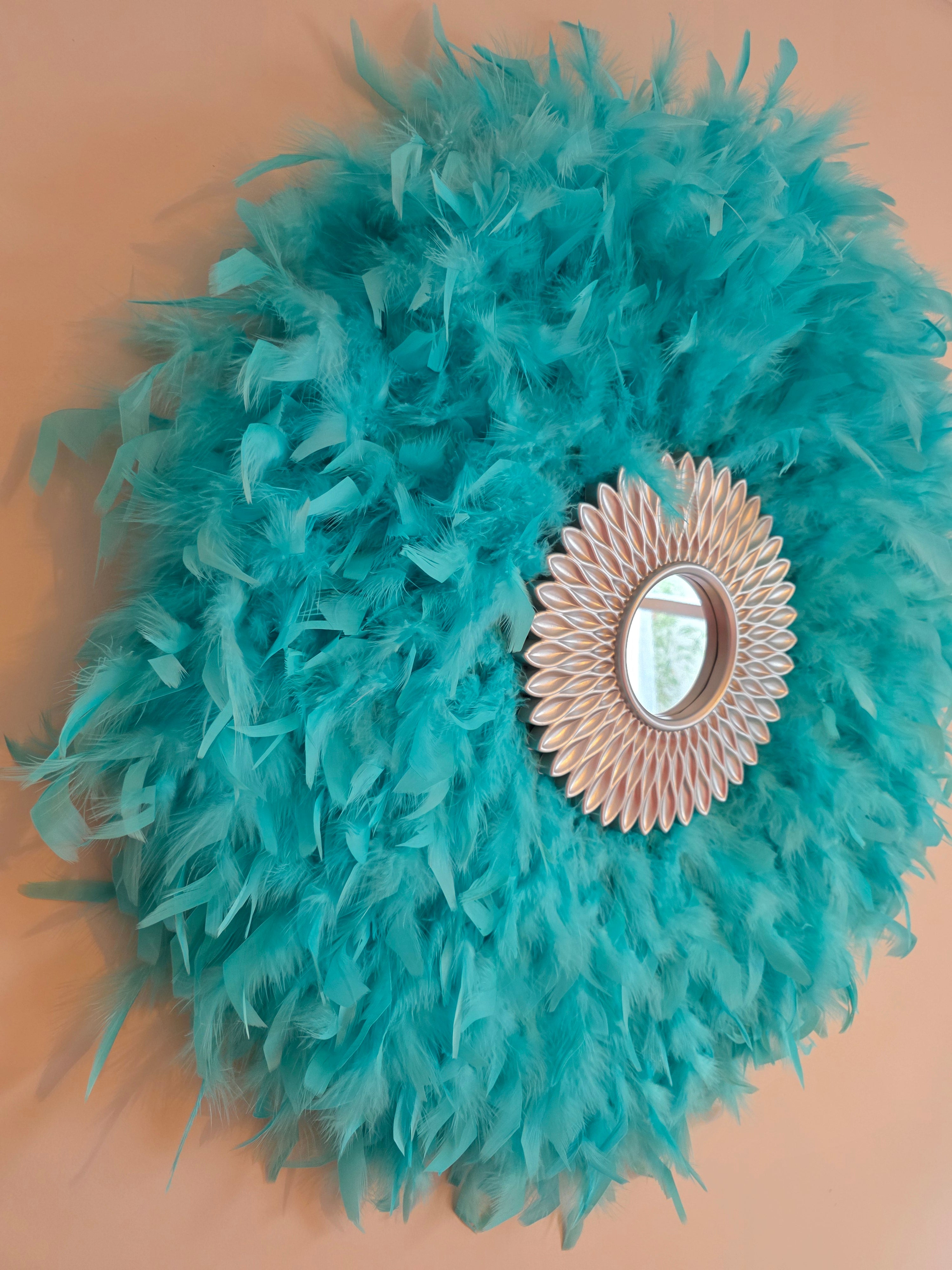 Bohemian Feathered Wall Mirror: Eclectic Colourful Accent