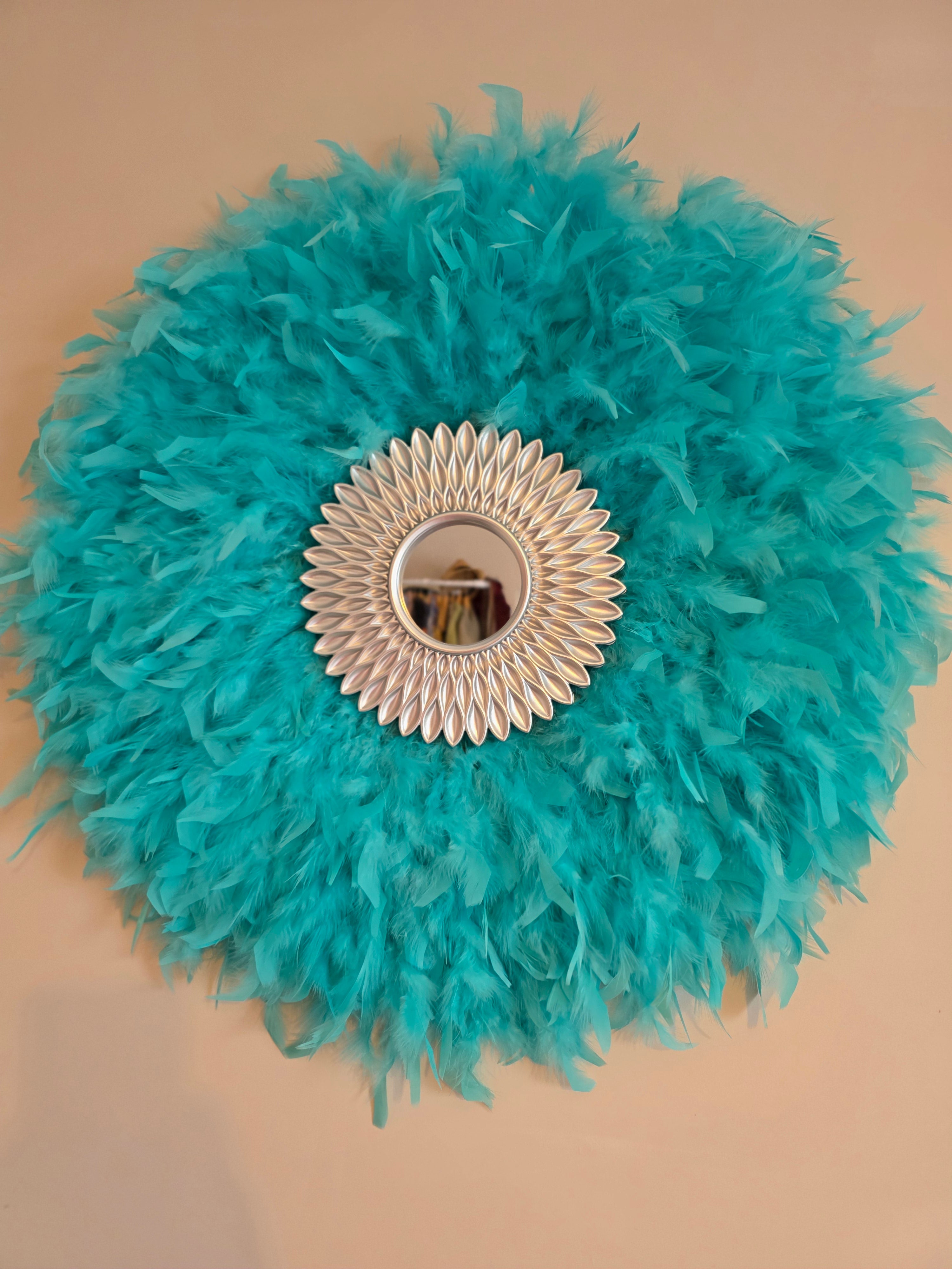 Bohemian Feathered Wall Mirror: Eclectic Colourful Accent