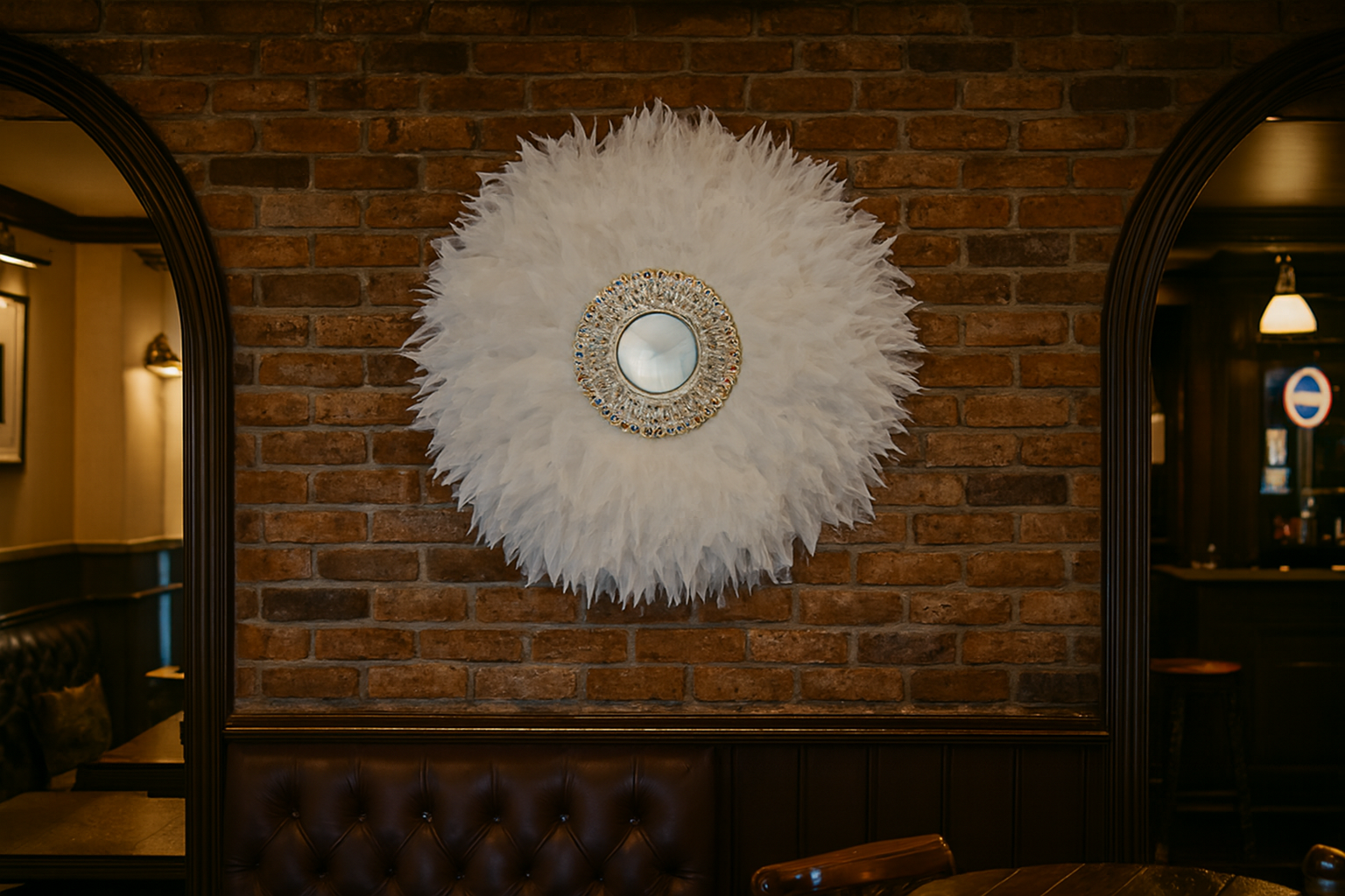 Boho JuJu handmade Feather Wall Mirror – Vibrant Eclectic Home Design