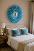 Bohemian Feathered Wall Mirror: Eclectic Colourful Accent