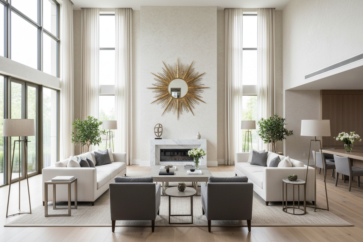 large interior house using one of my mirrors on the wall